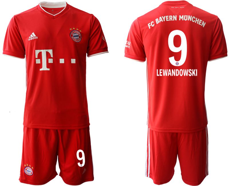 Men 2020-2021 club Bayern Munich home #9 red Soccer Jerseys->bayern munich jersey->Soccer Club Jersey